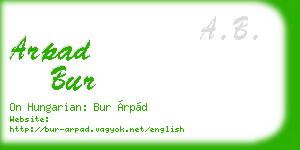 arpad bur business card